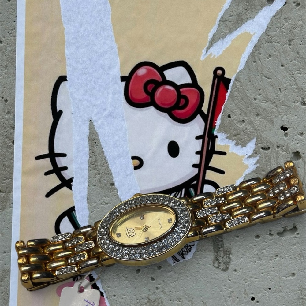 Geneva Gold and Silver Women's Watch with Crystal Accents